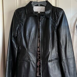 Jessica Simpson Black Leather Jacket size Small